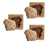 Aboiled Wooden Cookie Mold Embossed Mold, 3D Carved Wooden Animal Cookie Mold Sheep
