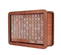 Aboiled Wooden Piggy Bank for Adult Kids, Money Box with Counter, Reusable Money Box with Counting Target -A