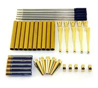Aboiled X 5 Woodturning Fancy Slimline Pen Kit Set-Gold Finish, Twist Mechanism Included