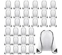 Aboiledy 30 Pcs Blank Sublimation Drawstring Bags Oxford Cloth Drawstring Backpack Bulk Heat Sublimation Bags Reusable Cinch Bag Sackpack Cinch Sack Sport Gym Bags for Yoga Traveling Outdoor Sports
