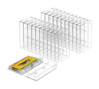 Aboiledy 50 Pack Audio Cassette Storage Cases Clear Plastic Tape Boxes, Cassette Tape Storage Case, Anti-Scratch Dust Protection Replacement for Cassette Storage and Small Items,4.3" L x2.7 W x0.7 H