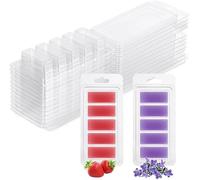 Aboiledy 50 Pcs Plastic Wax Melt Clamshell Mold, 5-Cavity Wax Melt Containers, Clear Empty Plastic Wax Melt Mold for DIY Wax Melt Candle Soap Craft Gift Home Decor