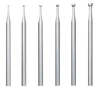 Aboiledy 6 Pcs Round Cup Burr Set, 3/32Inch Shank Jewelry Making Burs Wire Rounder Bits, Stone Setting Burs for Lapidary