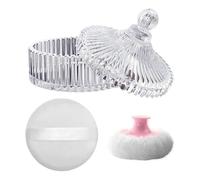 Aboiledy Body Powder and Container Set, Home Dusting Powder Puff and Body Dusting Powder Jars with 2 Soft for Body Powder, Talcum, or Glitter, Loose Powder Containers for Wet Dry Makeup