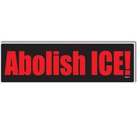 Abolish ICE! - Political Bumper Sticker, Car Magnet - 3x10 inches - red Type on Black blackground - Durable Vinyl - Made in USA (1, Vinyl)
