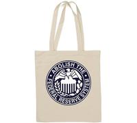 Abolish The Federal Reserve System United States Eagle Natural Cotton Tote Bag White