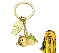 Abonda Cat Keyring, Chinese Cute Lucky Cat Key Chain, Gold Key Rings Anime Cute Purse Charm For Women Girls