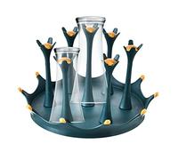 Abonda Cup Drying Rack, Elegant Rotating Crown Shaped Coffee Mug Holder with Detachable Tray,7 Cups Drying Holder Rack for Home Kitchen Bar, Tea Cup Drinking Glass Drying Rack