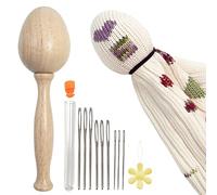 Abonda Darning Egg Kit, Darning Wool Easy Grip, Large Eye Needles Sewing Threads for Socks Clothes Adults Darner Handicraft Home Sewing Care