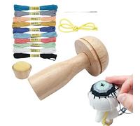 Abonda Darning Mushroom, Patch Sewing Kit, Wooden Darning Tool Compact Lightweight Sewing Kits with Ten Threads for Darning Socks, Sweaters, Pants, Hats, Scarves