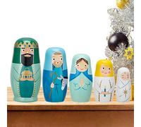 Abonda Jesus Nesting Dolls, 5 Wooden Russian Nesting Dolls, Stacking Nested Toy Set for Easter, Home Room Decoration