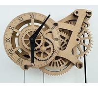 ABONG Crossingham Wooden Gear Wall Clock Kit - Pendulum Mechanical Clock DIY Puzzle Vintage Gear Model