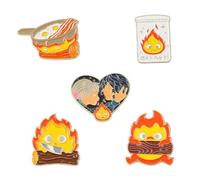 Aboniton Howl's Moving Castle Enamel Pins 5Pcs Cute Flame Badge Brooch Animation Character Lapel Pin Badge Metal Badges Pin Set Jewelry Fan Gift Jackets Hats Bags Dress