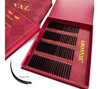 ABONNIE 80 Rows Ellipse Flat Eyelash Extensions 0.10-0.25 Matte Black Cashmere Flat Eyelashes Single Two Split Tips Eyelash Extension (D-Mix 8-15mm)