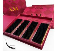 ABONNIE 80 Rows Ellipse Flat Eyelash Extensions 0.10-0.25 Matte Black Cashmere Flat Eyelashes Single Two Split Tips Eyelash Extension (C-Mix 8-15mm)