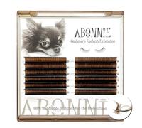 Abonnie Brown Eyelash Extensions Colored Eyelash Extensions with C Curls 0.07 Classic Eyelash Extensions 13mm Coconut Brown 13mm