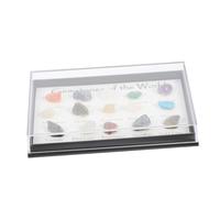 ABOOFAN 1 Box Natural Mini Energy Meteorite Gemstone Specimen Box with Types of Rough Ore Crystals for Educational Use Meditation Chakra Balancing and Decorative Collection in Home Office
