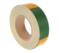 ABOOFAN 1 Roll Pvc Cautionary Warning Tape with Strong Adhesive, Waterproof and Easy Application, Yellow and Green Reflective Floor Marking Tape for Pipes and Floors, Residue-free Removal
