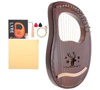 ABOOFAN 1 Set 16-Tone Wooden Lyre Harp Instrument Hardwood Core Includes Tuning Rod Picks Extra Strings Rounded Edges Suitable for Adults