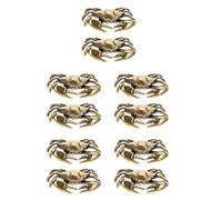 ABOOFAN 10 Pcs Brass Crab Figurine Mini Vintage Gold Statue | Aged Patina Finish, Retro Industrial Style, Thoughtful Gift Choice, for Office Desks and Nautical Interiors