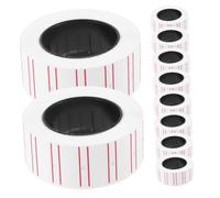 ABOOFAN 10 Rolls Self Adhesive Price Tag Labels for Price Tag Machine White Double Line Supermarket Label Paper for Printing and Firm Adhesion Suitable for Grocery and Retail Stores