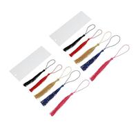 ABOOFAN 10 Sets Acrylic Bookmarks with Rectangular Shape and Mini Tassels, DIY Blank Book Page Markers for Office and School Use, Macrame Decor Book Accessories