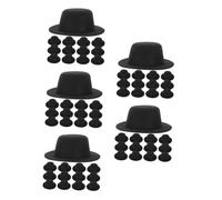 ABOOFAN 100 pcs Mini Top Hats for Snowmen and Doll Accessories Black Felt Miniature Formal Hats Lightweight Sturdy Craft Decorations for Christmas Ornaments and DIY Projects