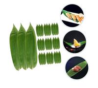 ABOOFAN 100pcs Bamboo Leaves for Dish Decoration Natural Sushi Plate Decor Sashimi Leaf Mats for Restaurant Food Presentation Safe