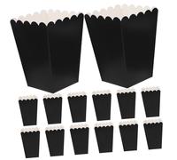 ABOOFAN 100pcs Black Paper Popcorn Boxes for Party Snacks Movie Night Supplies Cardboard Containers Candy Favor Holders for Weddings Events