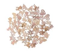 ABOOFAN 100pcs Christmas Decorations Balls Baubles Christmas Decorations Wooden Slices DIY Crafts Accessories Unique Ornaments Trees