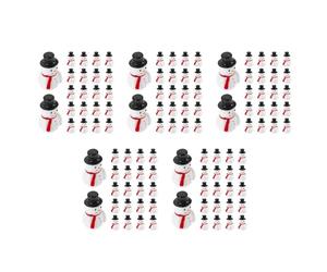 ABOOFAN 100Pcs Christmas Mini Snowman Ornaments Resin Tiny Craft Decorations for Xmas Tree Fairy Garden Desktop Micro Landscape DIY Adornment