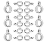 ABOOFAN 100pcs DIY Pendant Accessories Big Hole Beads with Loop 5mm Hole Diameter 8mm Outer Diameter Silver Creative Jewelry Pendant for Necklace Craft