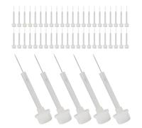 ABOOFAN 100Pcs Gel Nail Polish Brush Replacement Set with Soft Plastic Bristles, Thin Head Liner Art Brushes for Professional Manicure and DIY Nail Art at Home or Salon