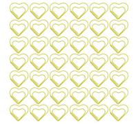 ABOOFAN 100pcs Gold Heart Paper Clips Small Cute Metal Love Shaped Clips for Document Organizing Journaling Wedding Decoration Portable Lightweight Paper Clamps for Office and Crafts