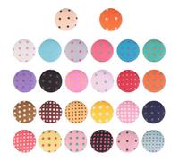 ABOOFAN 100pcs Polka Dot Fabric Covered Buttons for Sewing DIY Crafts Handmade Projects Decorative Cotton Cloth Flat Back Practical Buttons for Upholstery and Scrapbooking Random Color