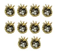 ABOOFAN 10pcs Alloy Bird's Nest Charm Pendant for Necklace | Unique Shape Design, Golden Finish, Fine Workmanship, Simple Stylish Delicate Detail for DIY Jewellery Projects