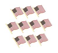 ABOOFAN 10pcs American Flag Brooches Usa Flag Pins Patriotic Enamel Lapel Brooches for Scarf Clothes Bags Hats Decorations