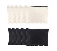 ABOOFAN 10pcs Black Canvas Cotton Zipper Storage Bags with Smooth Zipper Design, Multi-Purpose Portable Handbags for Business Trip and Home Use, Suitable for Keys and Cards
