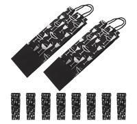 ABOOFAN 10pcs Black Wine Bottle Paper Bags with Handles Single Bottle Wine Carrier Pouch Tote for Wedding Party Holiday 14 X 4 X 4 Inches