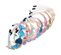 ABOOFAN 10pcs Boy Girl Heart-shaped Hair Hoops Sequin Nice Scallion Powder Heart Headbands for Boy Girl Cute Hair Accessories