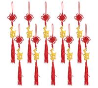 ABOOFAN 10pcs Chinese New Year Hanging Ornaments Goat Figurines Small Pendants Reusable Easy Hanging Festive Polyester Decorations for Decorating Homes and Chinese Ornaments at Event