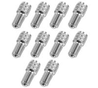 ABOOFAN 10Pcs Double Seal Metal Tire Valve Stem Caps with High Pressure Extension Adapter Valve Stem Protectors for Car Truck and Rv Wheels 24Mm for Automotive Tire