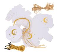 ABOOFAN 10pcs Eid Mubarak Goodie Bags Gold Pattern Paper Boxes Spacious Candy Containers for Muslim Holiday Celebrations Cultural Design for Ramadan Festivities