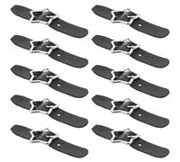 ABOOFAN 10pcs Five-pointed Star Buckles Shoe Charms Set with Black Metal and Pu Leather for DIY Shoe Decorations and Accessories and Slippers Featuring Fine Workmanship and Elegant Style