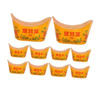 ABOOFAN 10Pcs Gold Foil Paper Ingots for Ancestor Worship Chinese Paper for Rituals and Celebrations for Feng Shui Handcrafting Sacrificial Supplies for Qingming