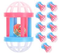 ABOOFAN 10pcs Hamster Bell Small Pet Sound Anti-biting Plastic Cylinder Ball Suitable for Indoor Rat Plaything and Guinea Pig Activity Random Color