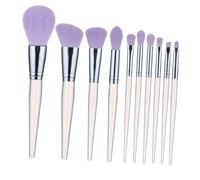 ABOOFAN 10pcs Makeup Brush with Acrylic Crystal Handles Soft Thick Bristles for Eyeshadow Foundation Concealer Blusher and Powder Application Transparent Purple Cosmetic Tools for Women