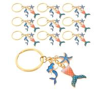 ABOOFAN 10pcs Mermaid Keychain Set with Alloy Material Cute and Sea Star Shapes Compact and Sturdy Design for Birthday Party Favors and Keychain Accessories for Women