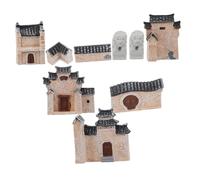 ABOOFAN 10pcs Miniature House Figurines: Mini Cottage Fairy Garden Accessories Outdoor Vintage Small Micro Landscape Ornament Plant Flower Pot Terrarium