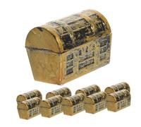 ABOOFAN 10pcs Miniature Treasure Box Model Vintage Pirate Jewelry Chest Props for Dollhouse Party Decoration Realistic Miniature Storage Box for DIY Lovers Collectors